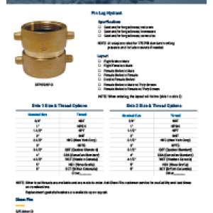 Fire Submittal Sheet- Brass Pin Lug Adapters