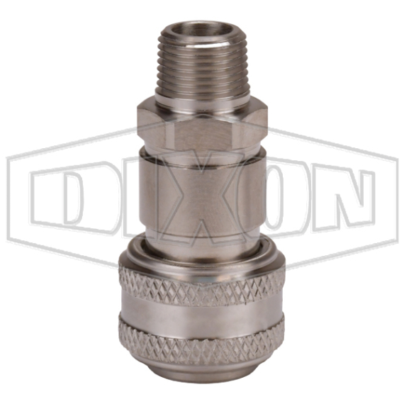 D-Series Pneumatic Automatic Male Threaded Coupler