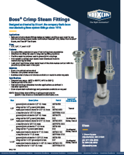 Crimp Boss® Steam Fittings